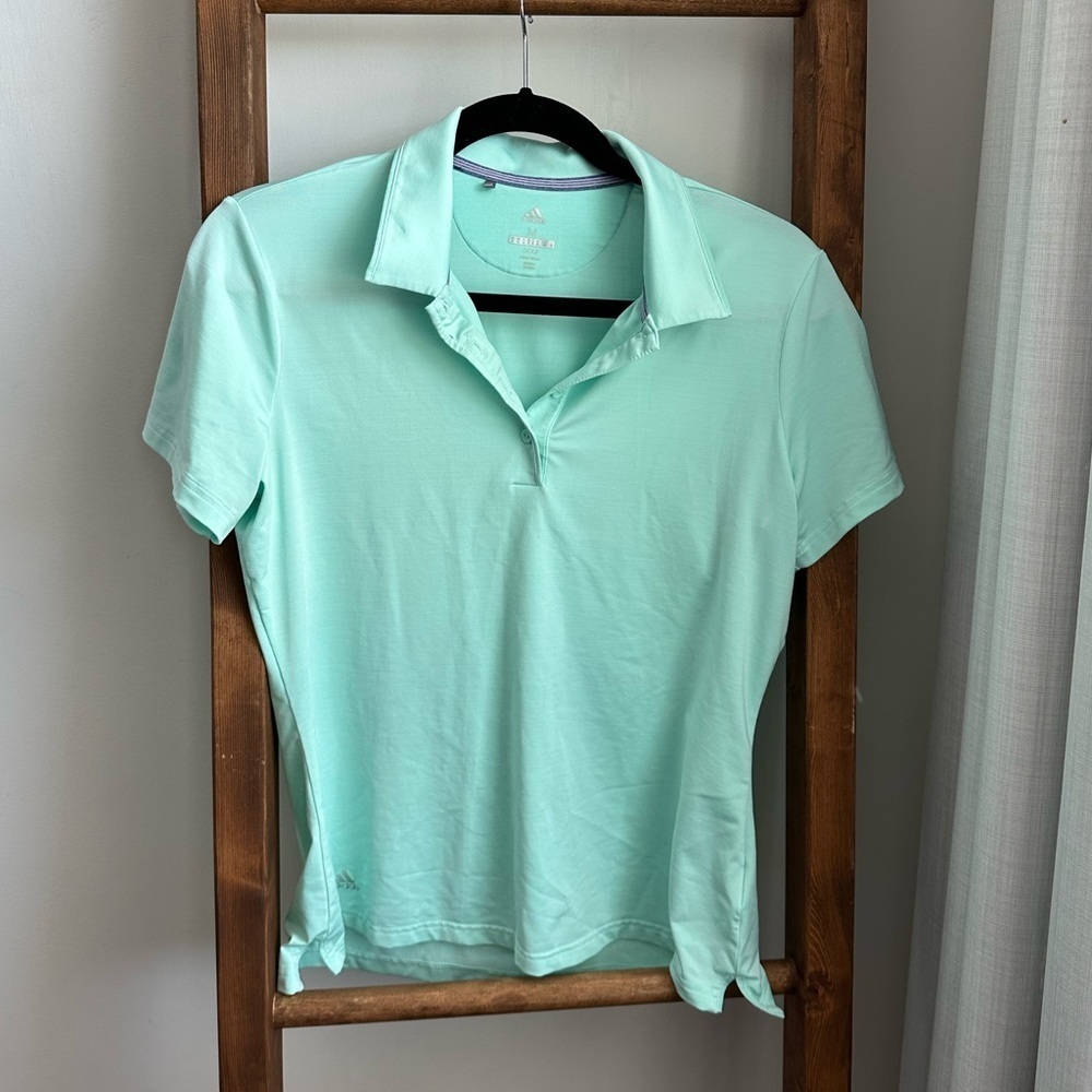Adidas Women's Mint Green Polo Shirt - Picture 2 of 8